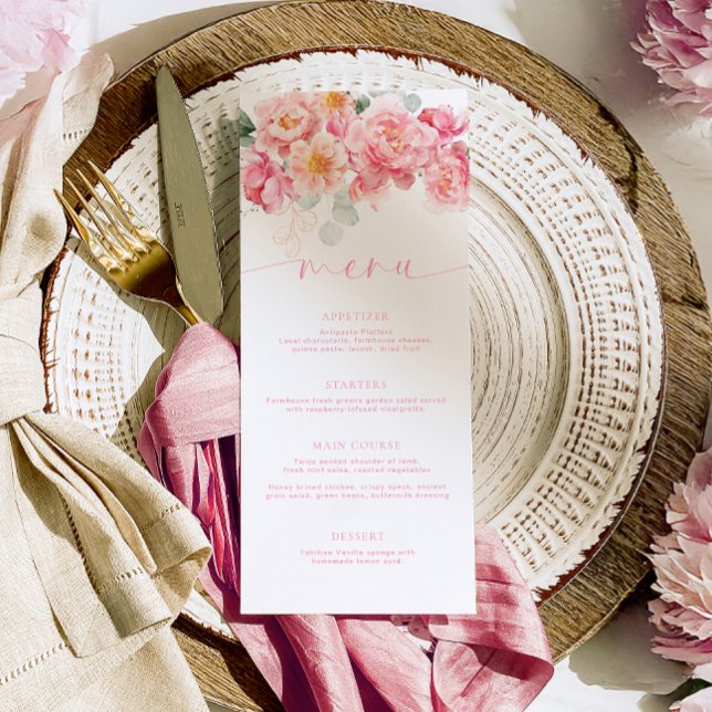 Piper Peony Blommigt Long Menu & Tack Meny (Skapare uppladdad)