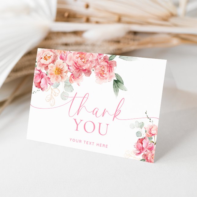 Piper Peony-Blommigten har ett tackkort. Kort (Thank You Folded Card Piper Peony )