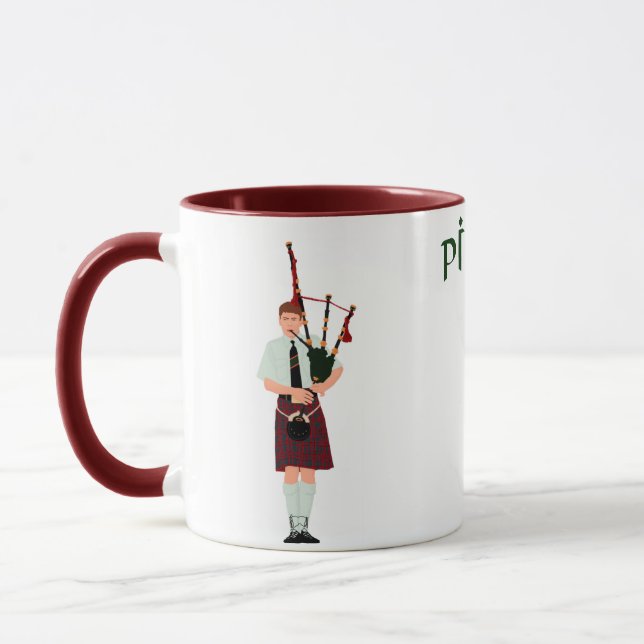 PIPER Röd Rutig Mugg (Vänster)