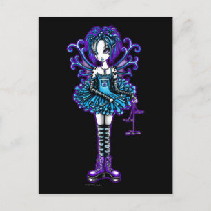 "Piper" vykort Goth Dragonfly Fae
