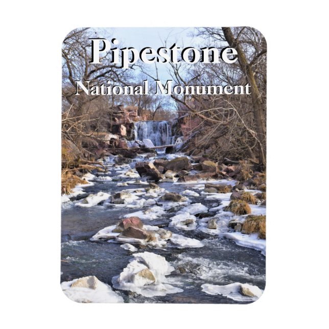 Pipestone Bäck, Winnewissa Falls, Winter, MN Magnet (Vertikal)