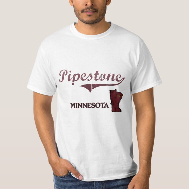 Pipestone Minnesota stadsklassiker T Shirt (Framsida)
