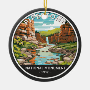 Pipestone National Monument Minnesota Circle Julgransprydnad Keramik