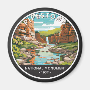 Pipestone National Monument Minnesota Circle Magnet