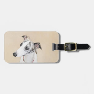 Pipettmålning - Cute Original Hund Art Bagagebricka