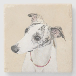 Pipettmålning - Cute Original Hund Art Stenunderlägg