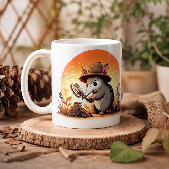 Pipig jordsvin-mugg för djurälskare kaffemugg (Whimsical Aardvark Mug for Animal Lovers)