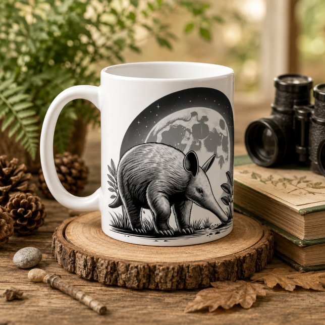 Pipig jordsvin-mugg för djurälskare kaffemugg (Whimsical Aardvark Mug for Animal Lovers)