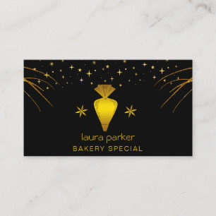 Piping Bag Bakery Pastry Catering Drickning Guld Visitkort