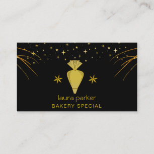 Piping Bag Bakery Pastry Catering Drickning Guld Visitkort