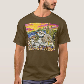 Piping Plovers and Chicks Long T Shirt