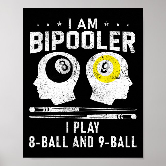 Pipooler Bassäng Player Bassäng Coola Billiards 8  Poster (Framsidan)