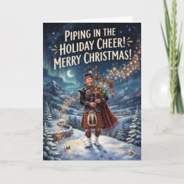 Pippa in höstlig glädje Skotsk julkort Kort