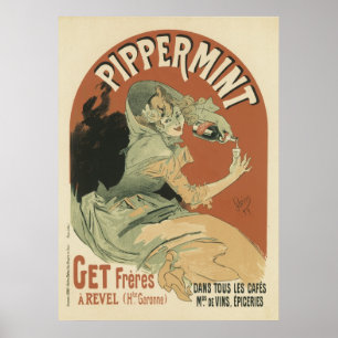 Pippermint drink av Jules Chéret, 1899 Poster