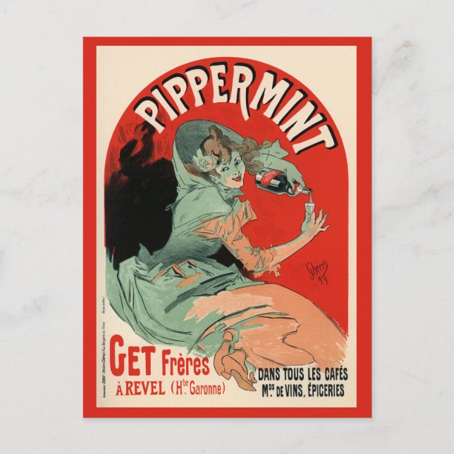Pippermint, Jules Chéret Vykort (Framsida)