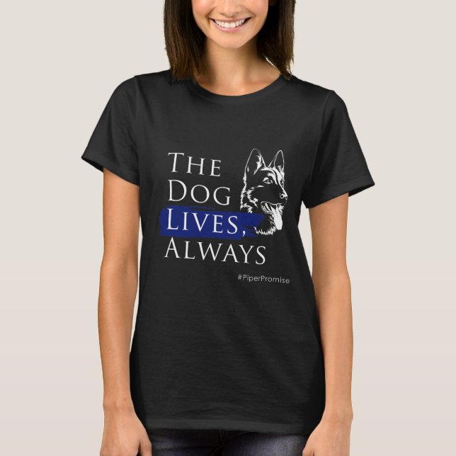 Pippromise: Hund lever Dam T-Shirt Black (Framsida)