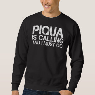Piqua Oh Ohio Funny City Resa Home Roots Usa Lång Ärmad Tröja