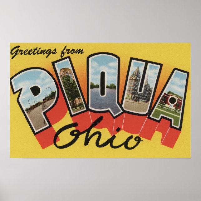 Piqua, OhioLarge Brev ScenesPiqua, OH Poster (Framsidan)