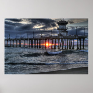Pir för Spingtime storm"Huntington Beach Poster