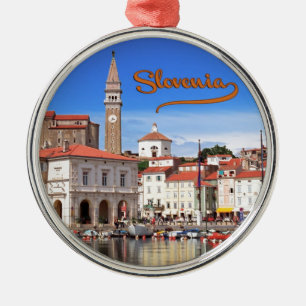 Piran Slovenien Julgransprydnad Metall