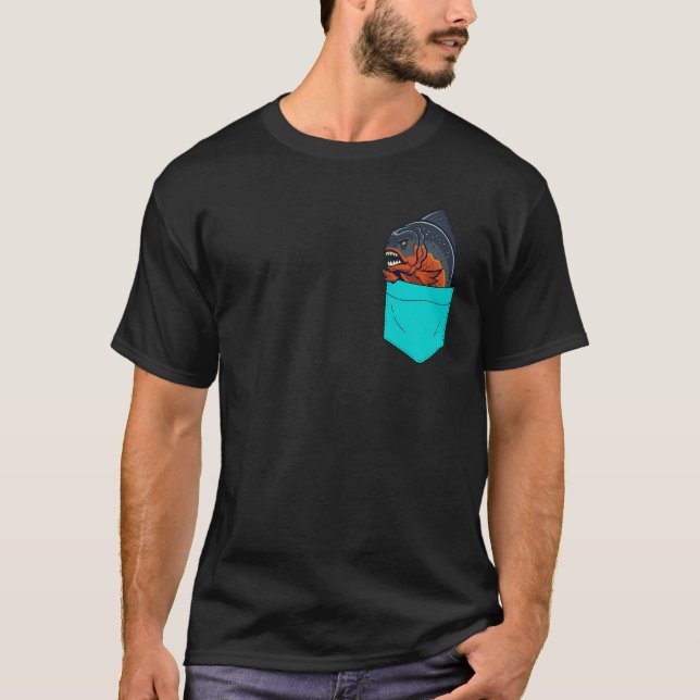 Piranha Pocket T Shirt (Framsida)