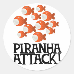 piranhaattack! runt klistermärke