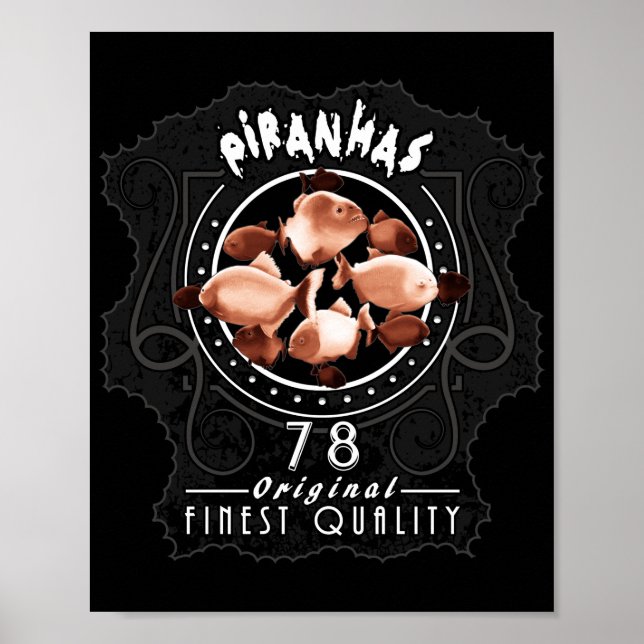 Piranhas 1978 Illustration Poster (Framsidan)