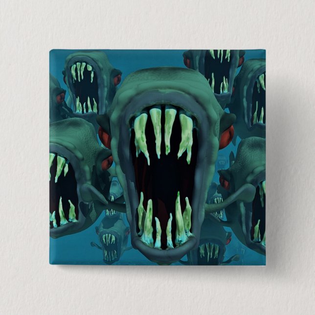Piranhas Fish Anpassningsbar Personalize Anniversa Knapp (Framsida)