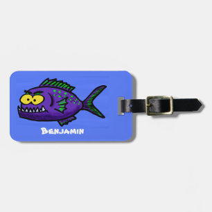 Piranhas tecknad bagagebricka