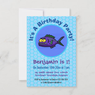 Piranhas tecknad inbjudningar