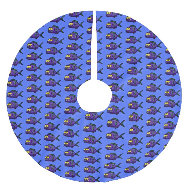 Piranhas tecknad julgransmatta borstad polyester (Framsidan)