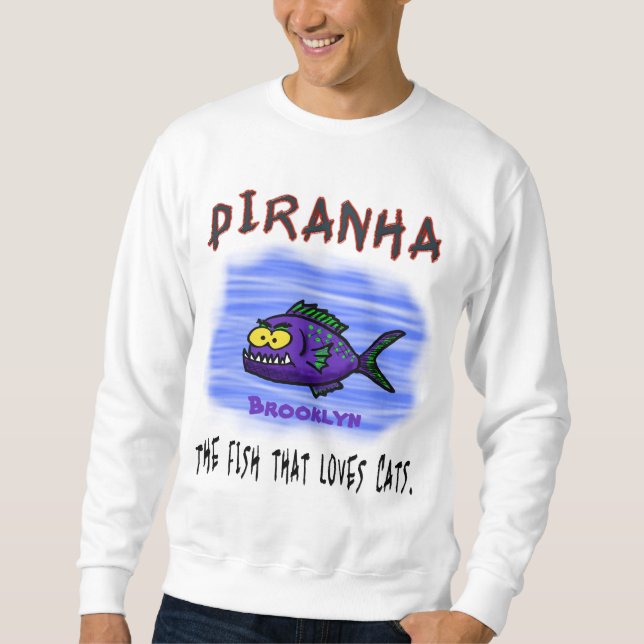 Piranhas tecknad lång ärmad tröja (Framsida)