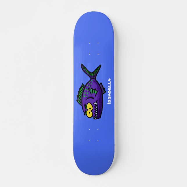 Piranhas tecknad mini skateboard bräda 18,5 cm (Framsida)