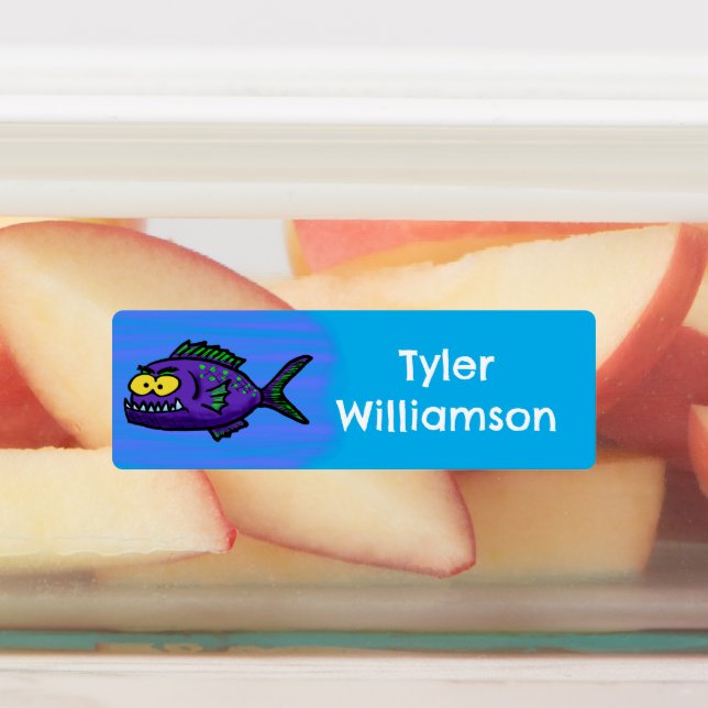 Piranhas tecknad personlig klistermärke (Påsatt)