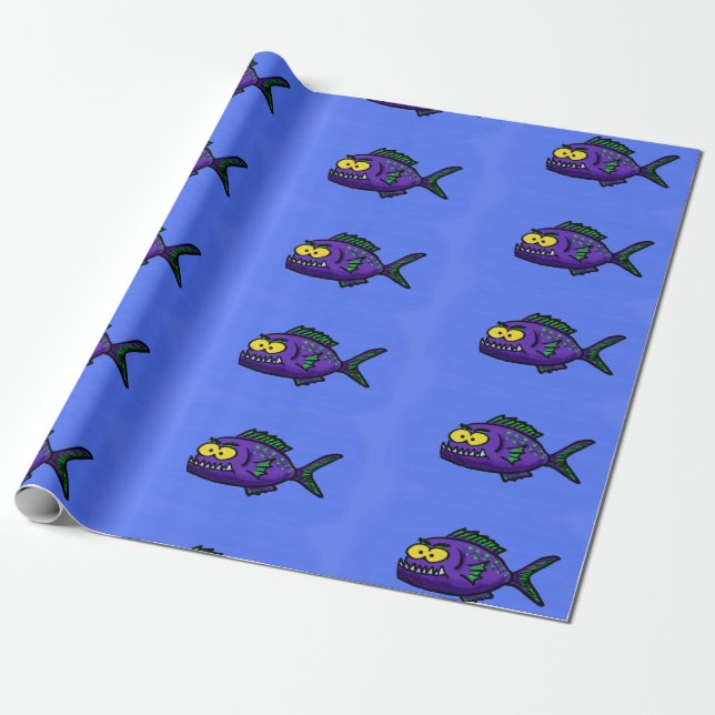 Piranhas tecknad presentpapper (Utrullad)