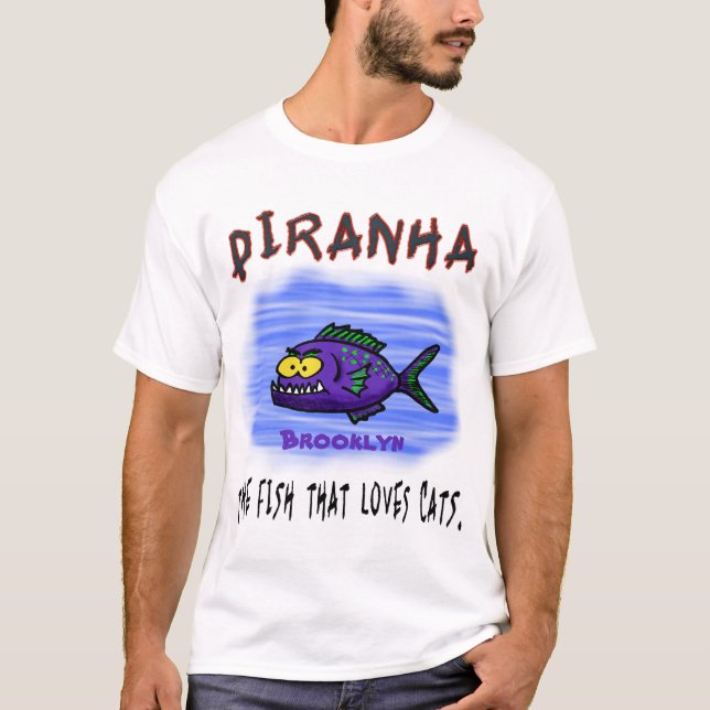 Piranhas tecknad t shirt (Framsida)