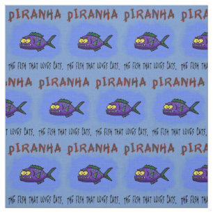 Piranhas tecknad tyg