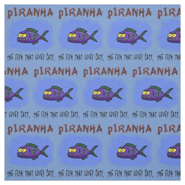 Piranhas tecknad tyg (Provkarta)