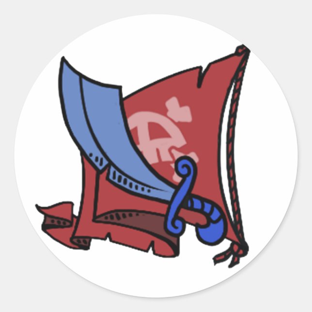 Pirat101 Buccaneer Sticker Runt Klistermärke (Framsida)