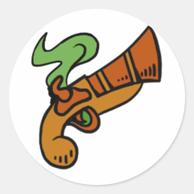 Pirat101 Musketeer Runt Klistermärke (Framsida)