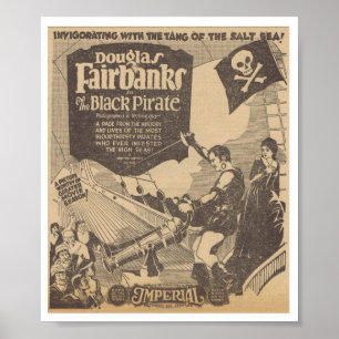 Pirat 1926 för Douglas Fairbanks Billie duvasvart Poster