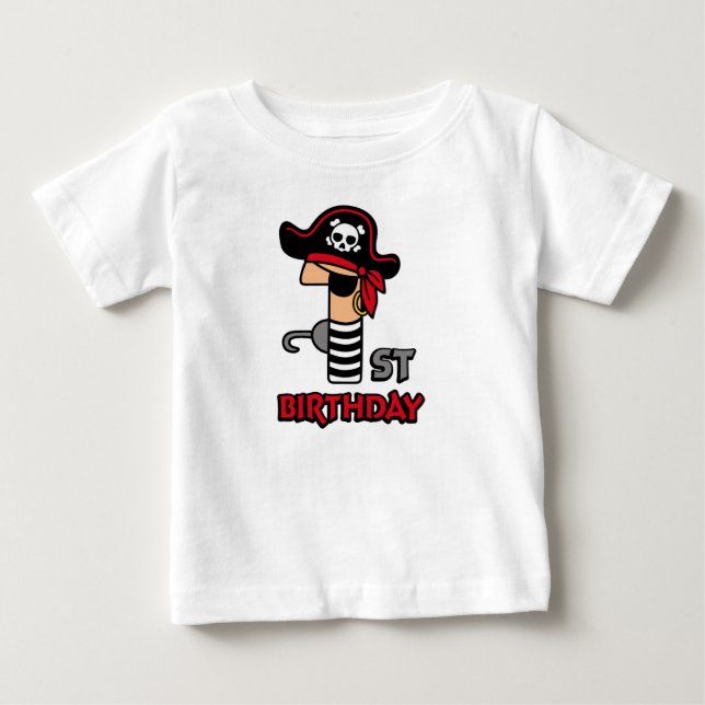 Pirat 1:a födelsedag t-shirt (Framsida)