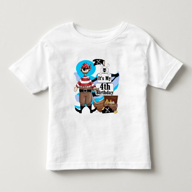 Pirat 4e födelsedagen Tshirts och gåvor (Framsida)