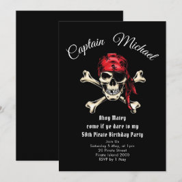 Pirat 50:e Födelsedagsfest inbjudan