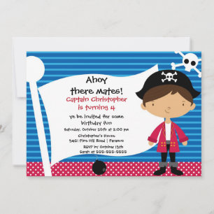 Pirat Ahoy Mates Födelsedagsfest inbjudan Boy