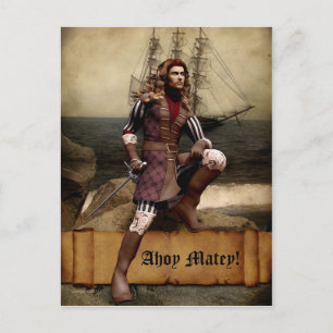 Pirat - Ahoy Matey - Anpassadet vykort