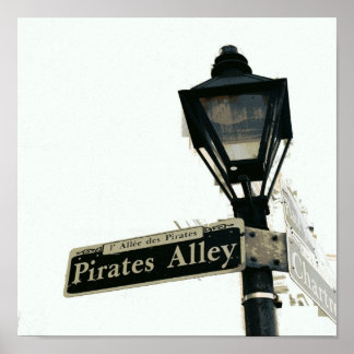 Pirat Alley in Black & White Poster