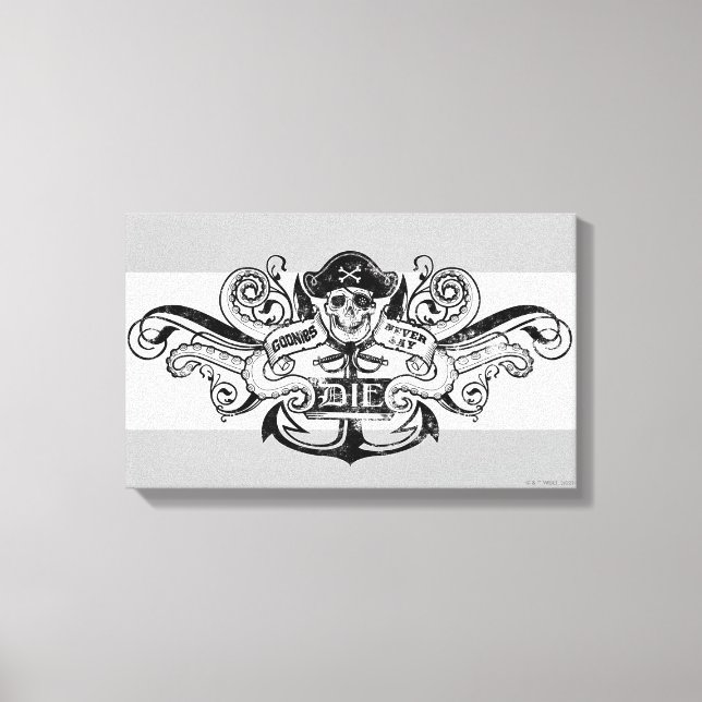 Pirat Anchor Badge, Goonies "Säg aldrig dö" Canvastryck (Framsida)