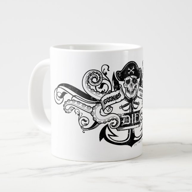 Pirat Anchor Badge, Goonies "Säg aldrig dö" Jumbo Mugg (Framsida vänster)
