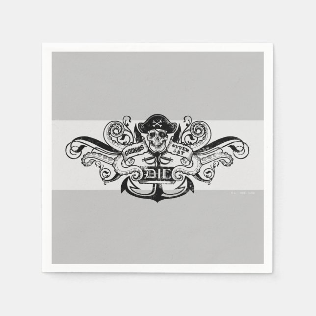 Pirat Anchor Badge, Goonies "Säg aldrig dö" Pappersservett (Framsidan)